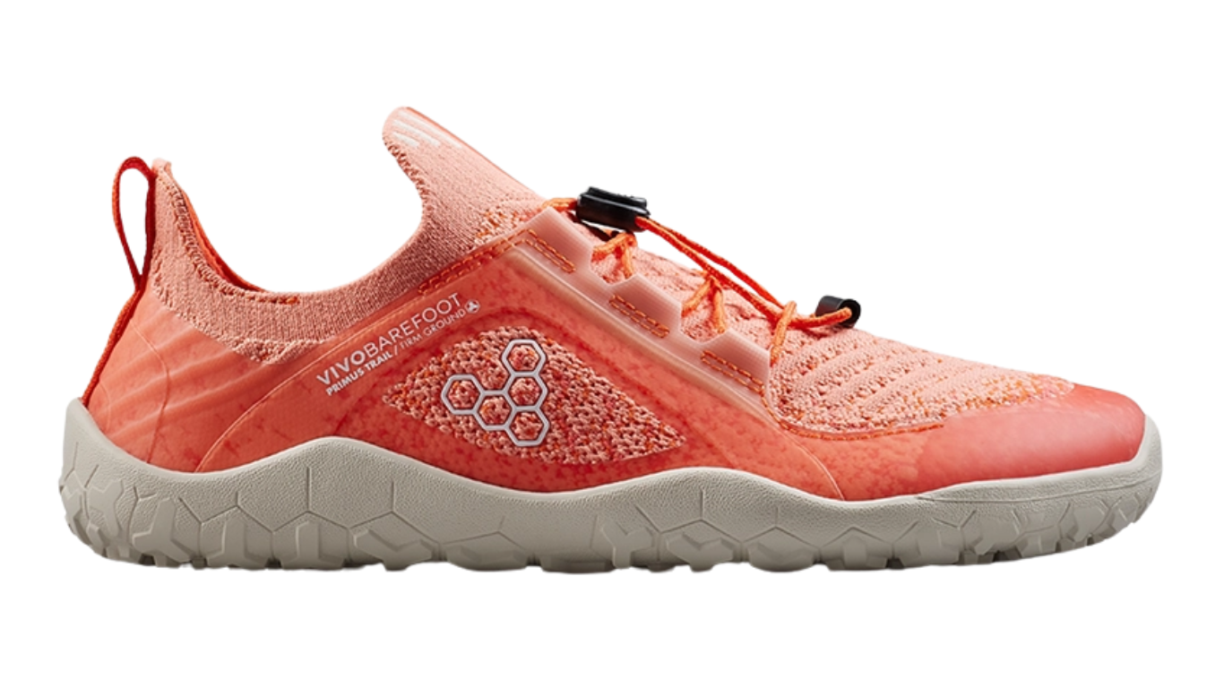 Barfußschuh mit Schnellverschluss, breite Zehenbox, flexible Sohle, geschlossener Fersenbereich, Seitenansicht außen, einzelner Schuh
