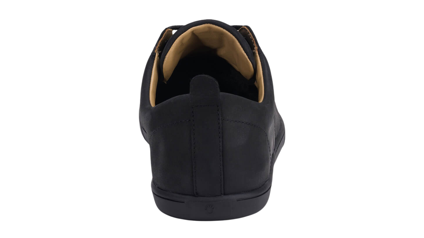 Barfußschuh, geschlossene Zehen und geschlossener Fersenbereich, Schnürung, flexible Sohle, Einzelschuh, Rückansicht