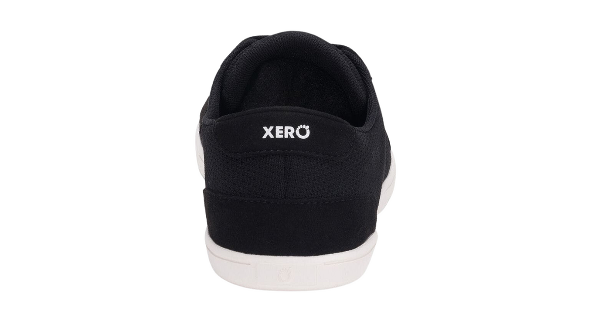 Barfußschuh mit Schnürung, breite Zehenbox, flexible Sohle, geschlossener Fersenbereich, Rückansicht