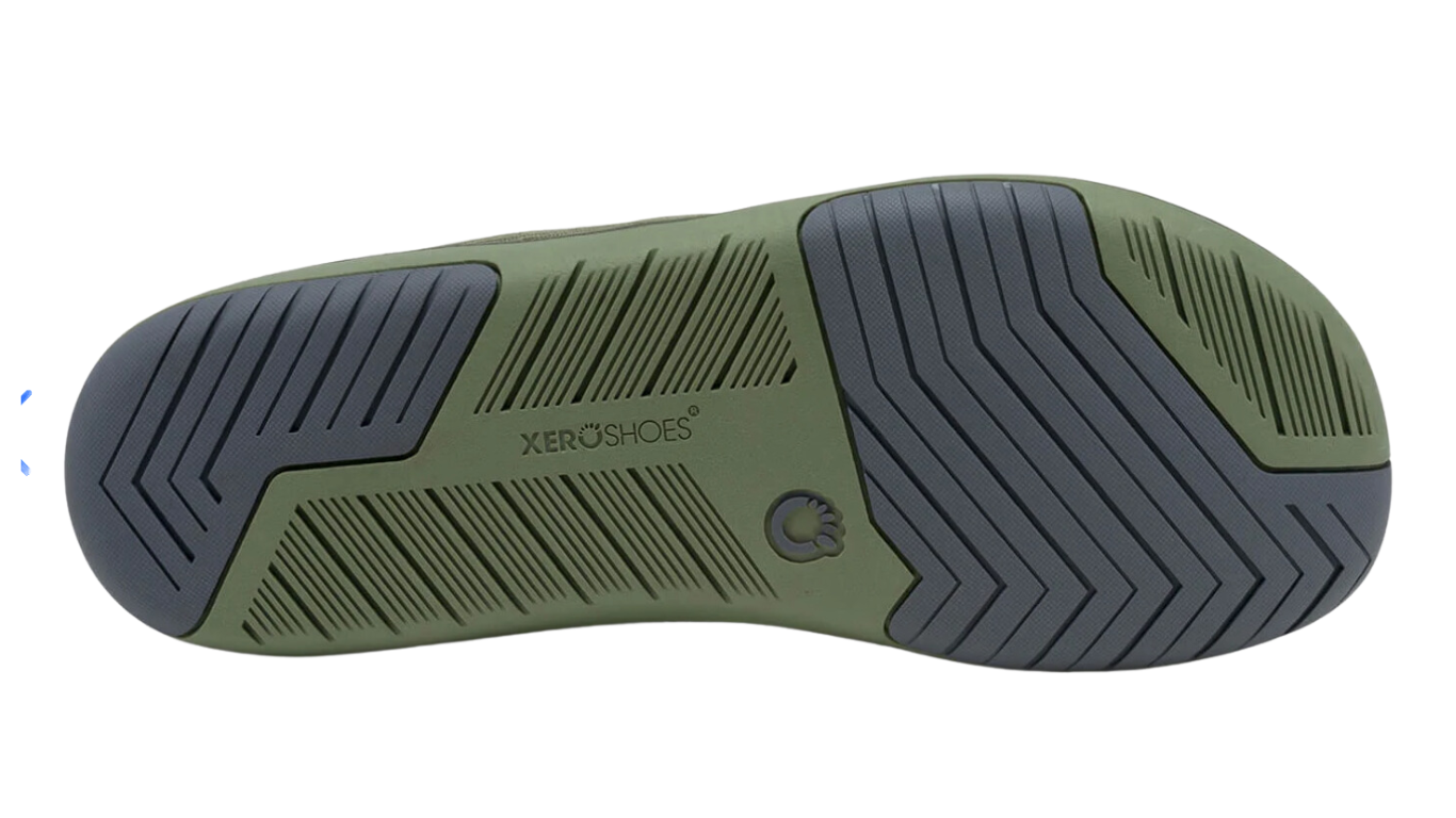 Barfußschuh, geschlossene Zehen und geschlossener Fersenbereich, Schnürung, flexible Sohle, Einzelschuh, Ansicht von unten