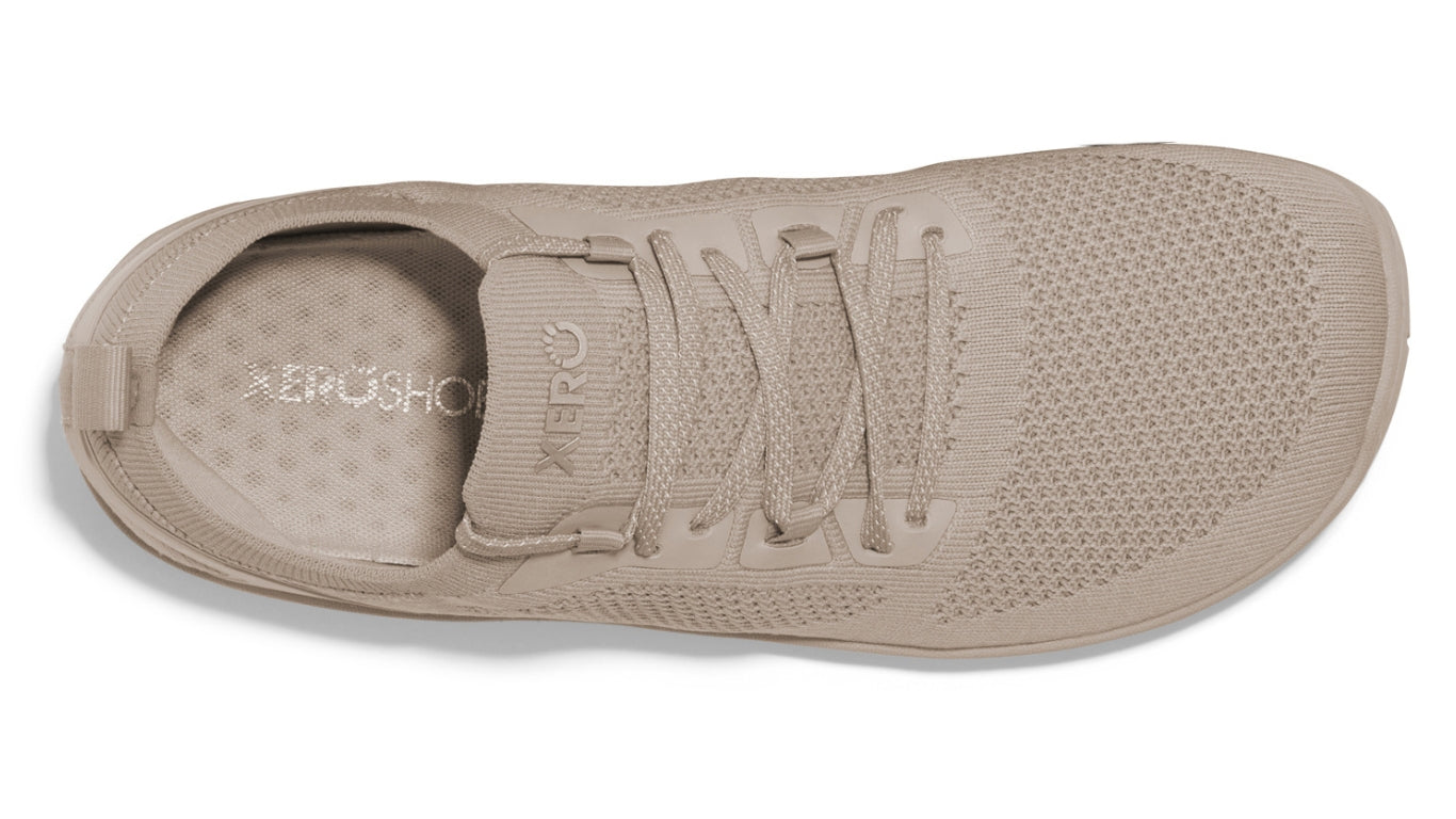 Barfußschuh, geschlossene Zehen und geschlossener Fersenbereich, Schnürung, flexible Sohle, Einzelschuh, Draufsicht