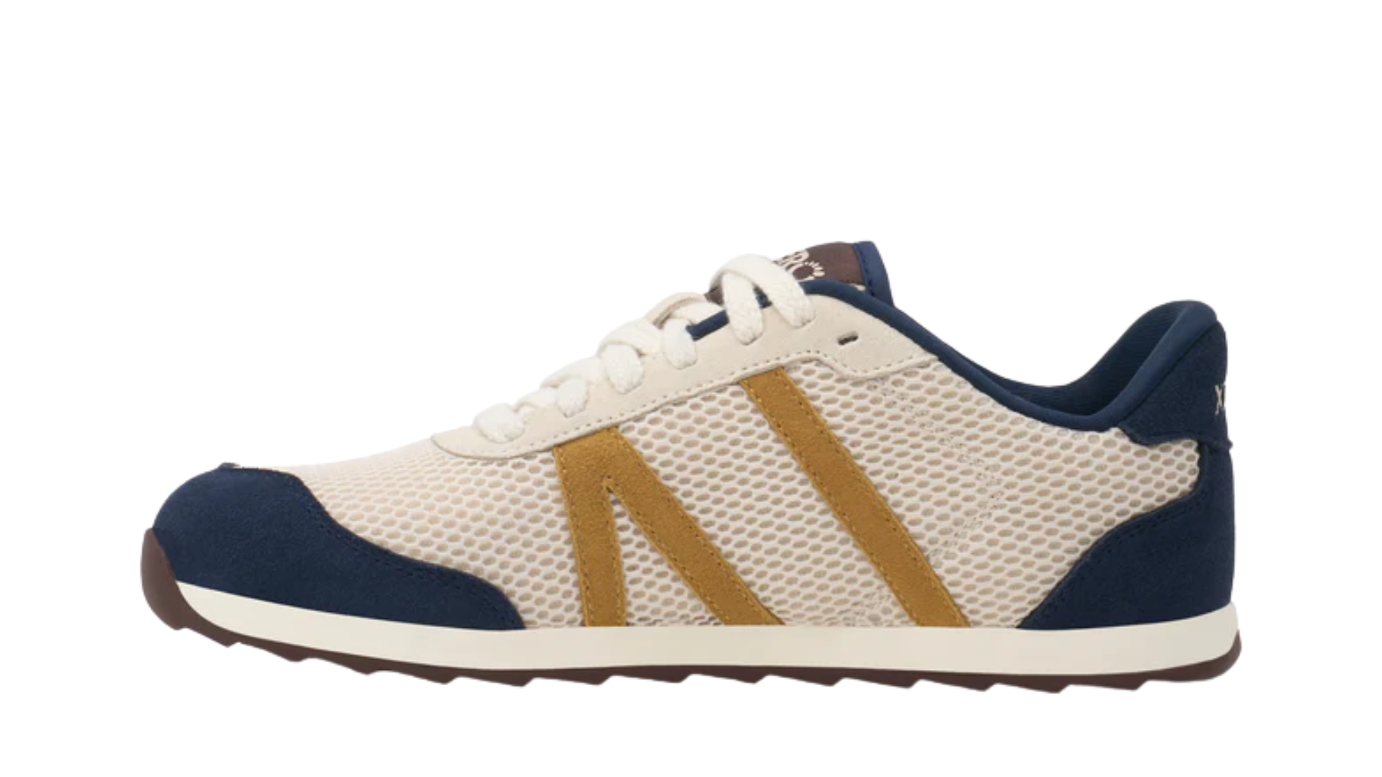 Barfußschuh, geschlossene Zehen und geschlossener Fersenbereich, Schnürung, profilierte Sohle, Einzelschuh, Seitenansicht innen