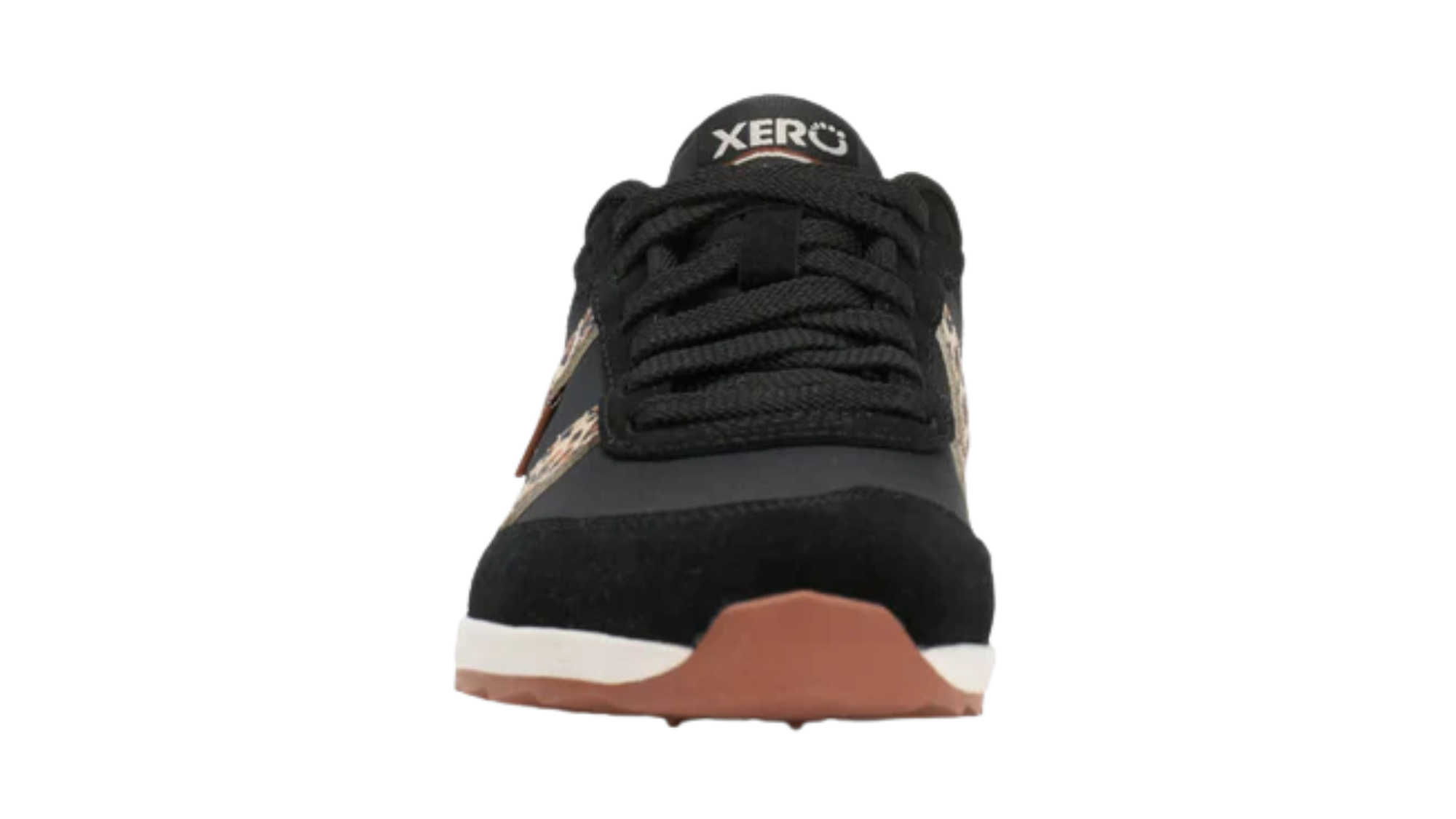 Barfußschuh, geschlossene Zehen und geschlossener Fersenbereich, Schnürung, profilierte Sohle, Einzelschuh, Vorderansicht
