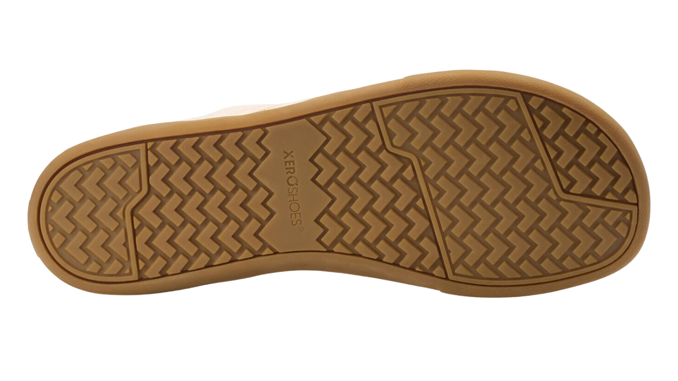 Barfußschuh mit Schnürung, breite Zehenbox, flexible Sohle, geschlossener Fersenbereich, Ansicht von unten