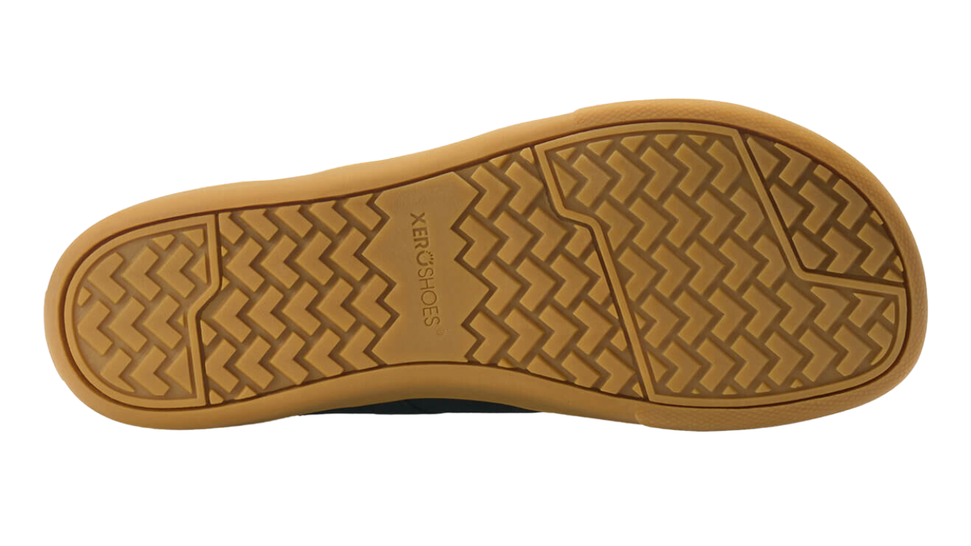 Barfußschuh mit Schnürung, breite Zehenbox, flexible Sohle, geschlossener Fersenbereich, Ansicht von unten