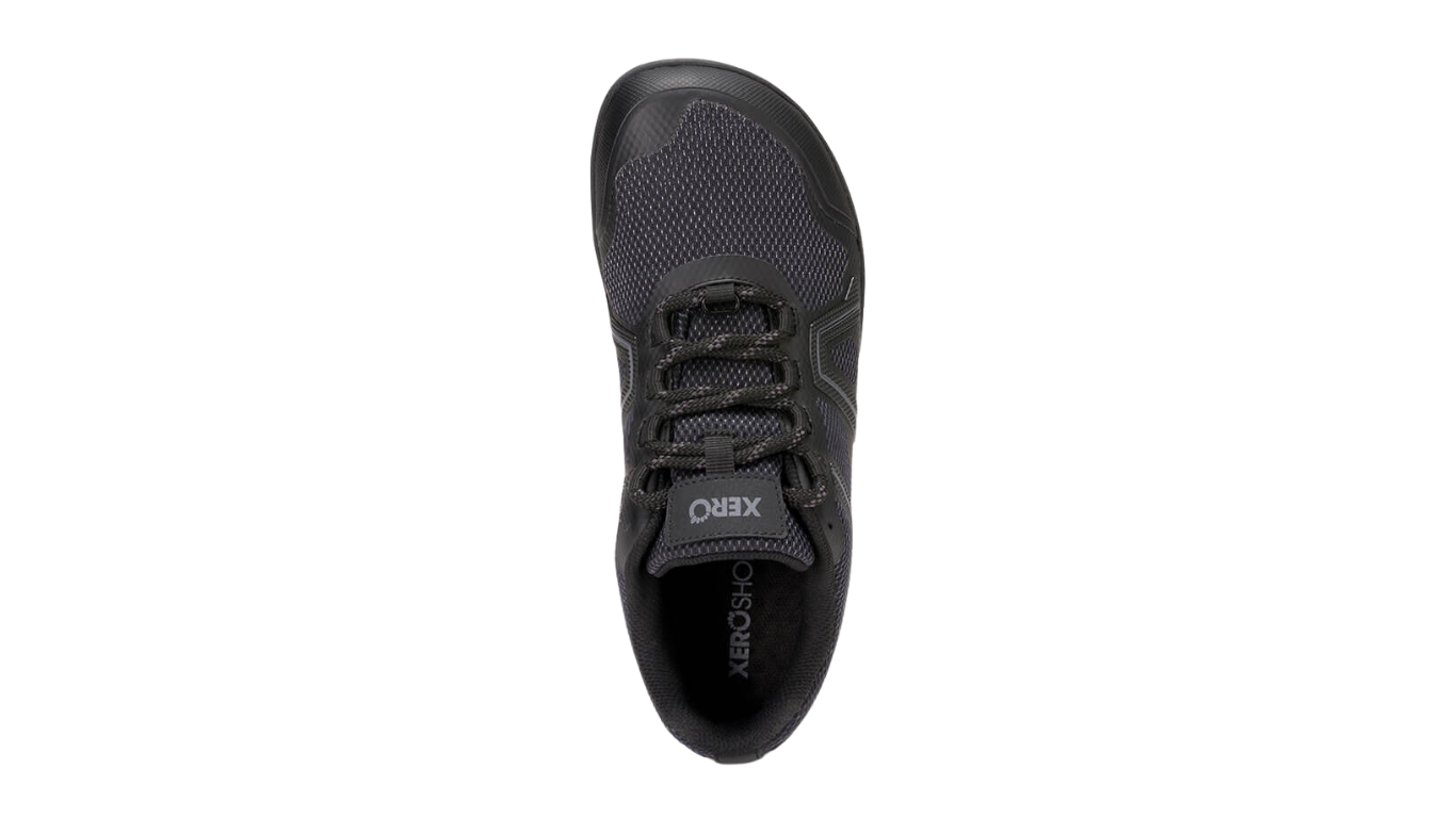 Barfußschuh mit Schnürung, breite Zehenbox, flexible Sohle, geschlossener Fersenbereich, Draufsicht