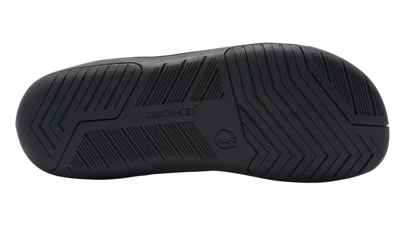 Barfußschuh, geschlossene Zehen und geschlossener Fersenbereich, Schnürung, flexible Sohle, Einzelschuh, Ansicht von unten