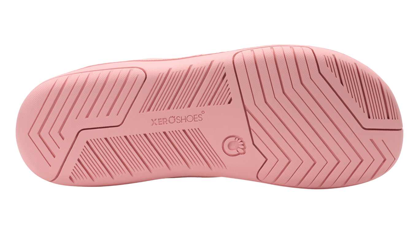 Barfußschuh, geschlossene Zehen und geschlossener Fersenbereich, Schnürung, flexible Sohle, Einzelschuh, Ansicht von unten
