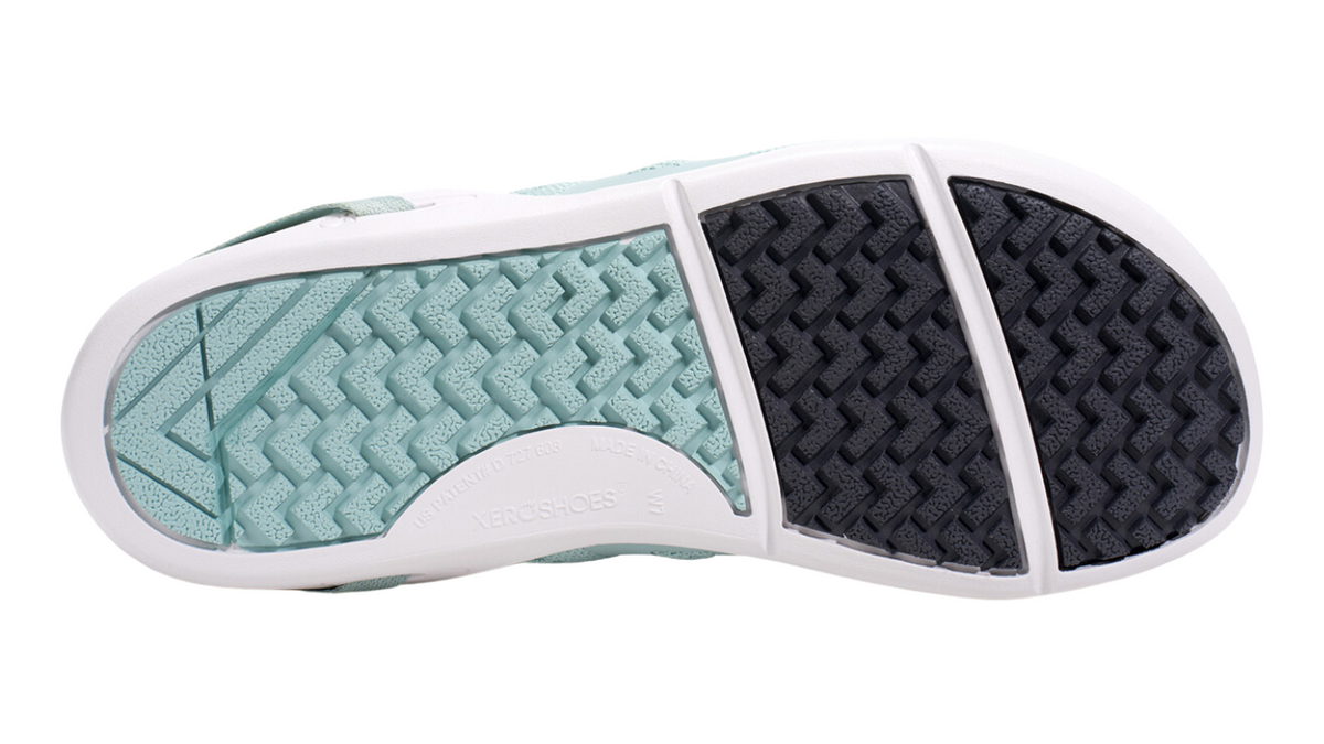 Barfußschuh mit Schnürung, breite Zehenbox, flexible Sohle, geschlossener Fersenbereich, Ansicht von unten