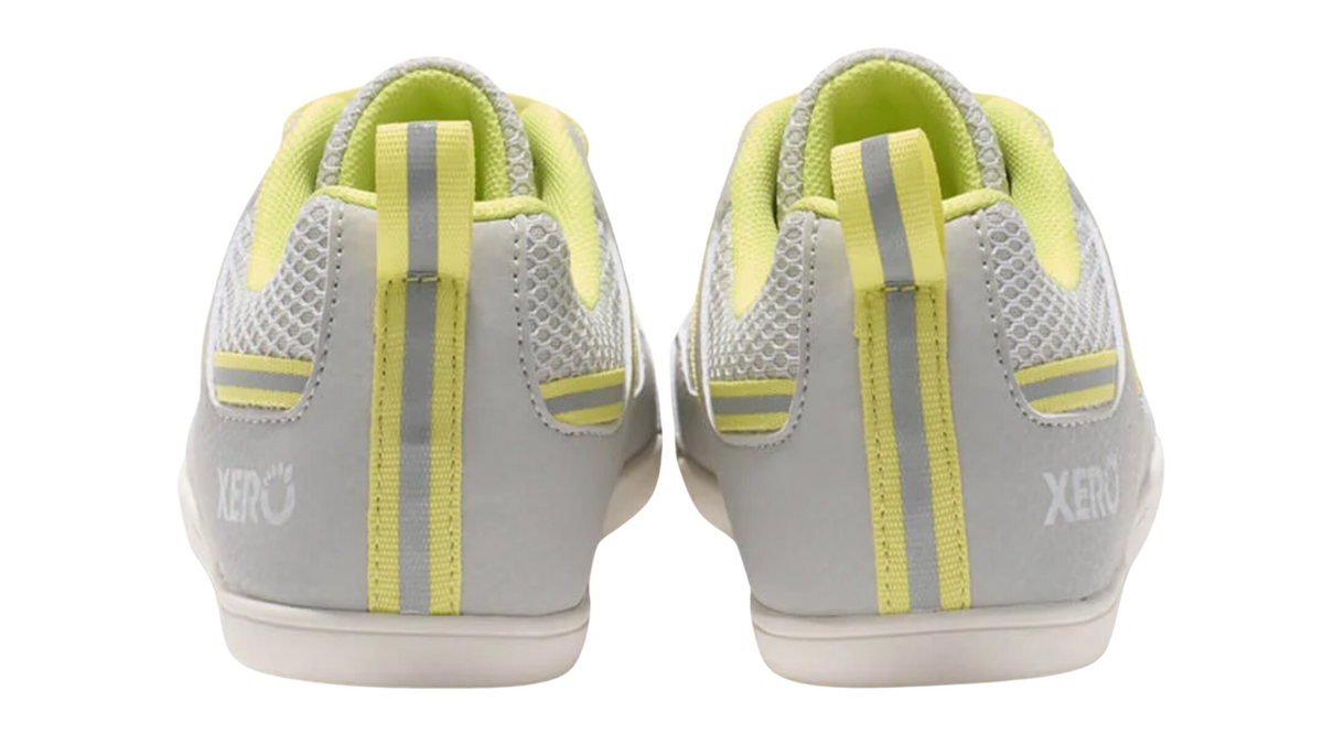 Barfußturnschuh für Kinder als Paar, geschlossener Fersenbereich, Rückansicht.