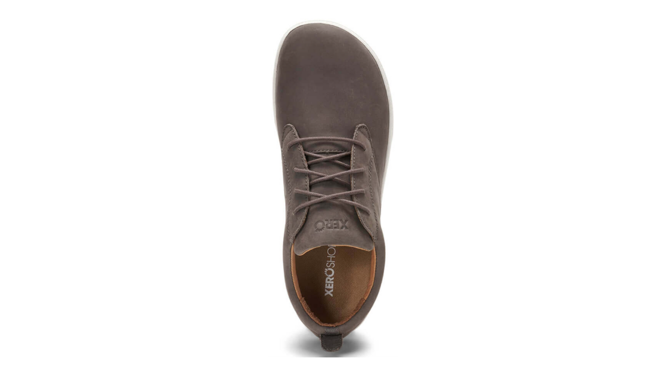 Barfußschuh, geschlossene Zehen und geschlossener Fersenbereich, Schnürung, flexible Sohle, Einzelschuh, Draufsicht