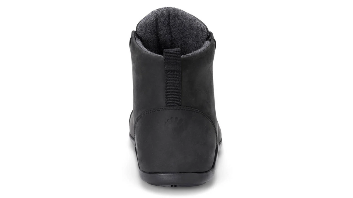 Barfußstiefel mit Schnürung, breite Zehenbox, flexible Sohle, geschlossener Schaft, geschlossener Fersenbereich, Rückansicht