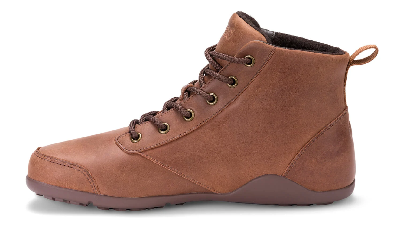 Barfußstiefel mit Schnürung, breite Zehenbox, flexible Sohle, geschlossener Schaft, geschlossener Fersenbereich, Seitenansicht innen