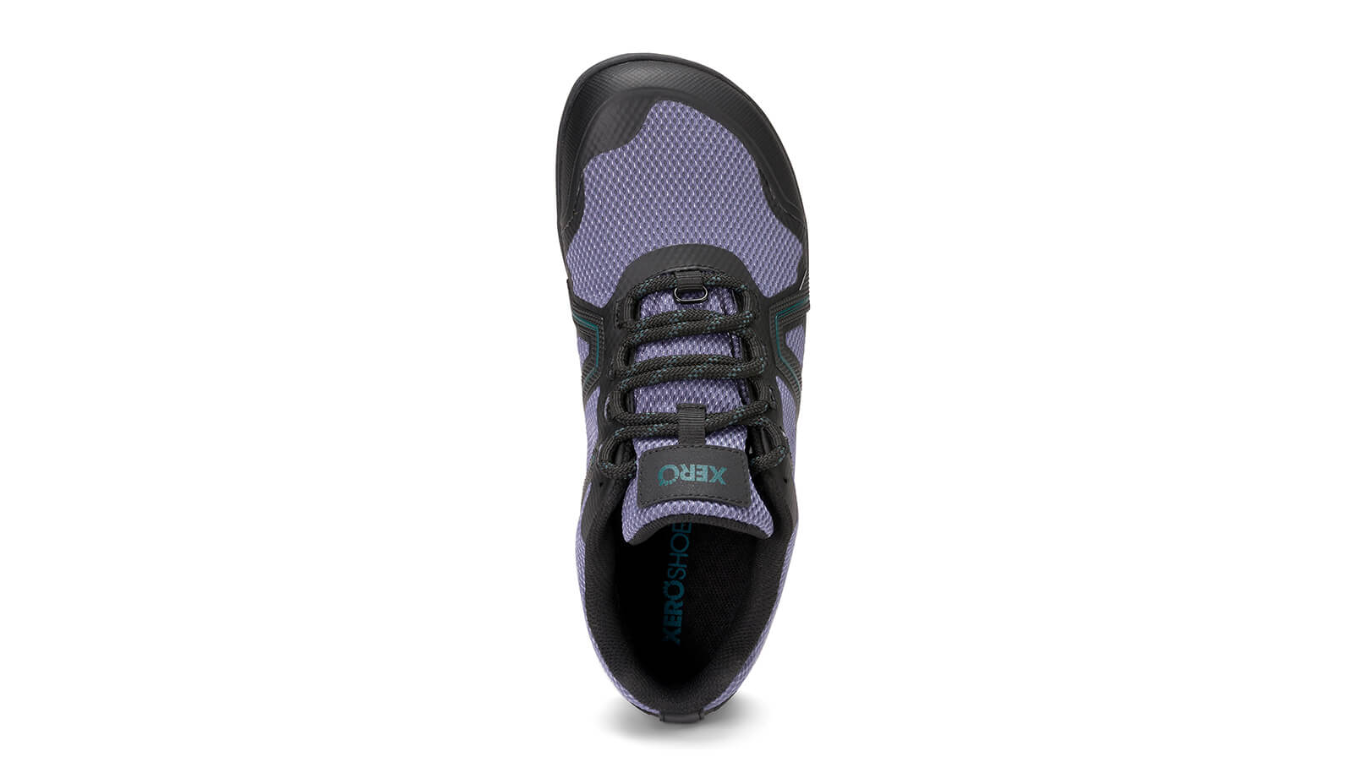 Barfußschuh mit Schnürung, breite Zehenbox, flexible Sohle, geschlossener Fersenbereich, Draufsicht