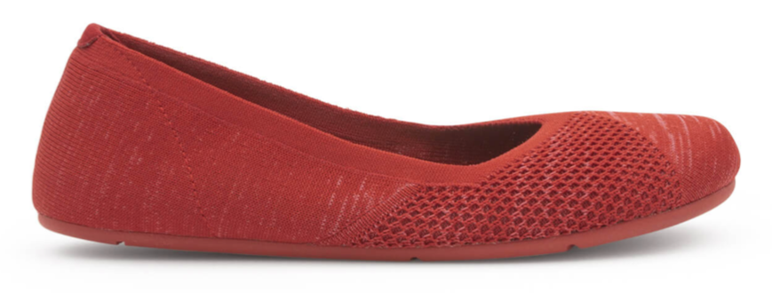 Barfußballerina, geschlossene Zehen und geschlossener Fersenbereich, elastischer Einstieg ohne Verschluss, flexible Sohle, Einzelschuh, Seitenansicht außen