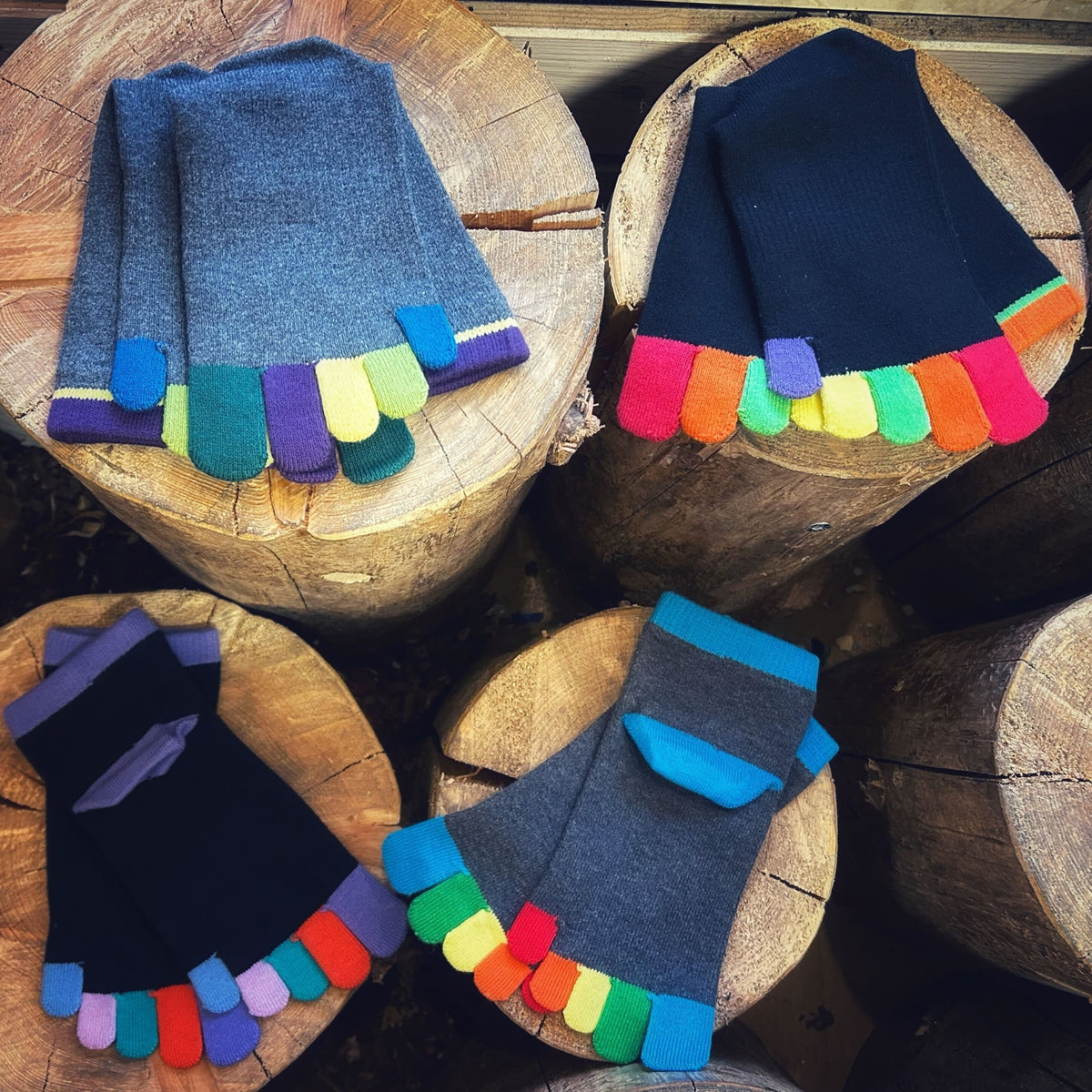 Bunte Zehensocken
