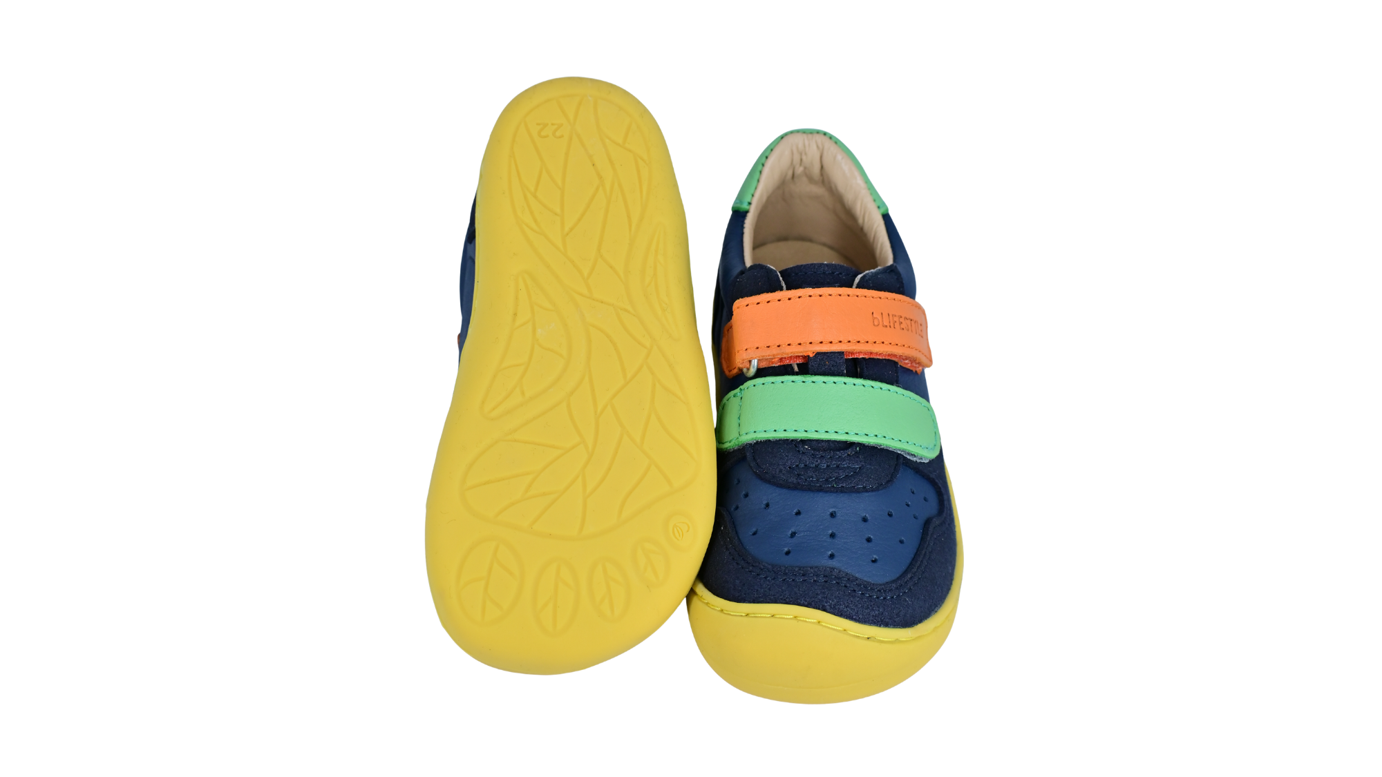 Barfußschuh mit profilierter, flexibler Sohle, Ansicht von unten