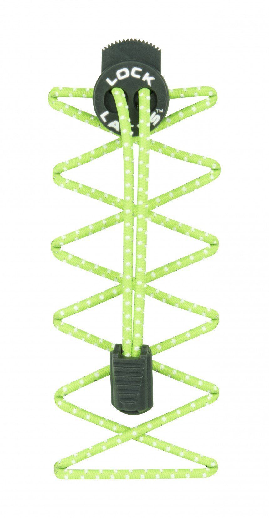 Schnellschnürsystem mit elastischen Schnürbändern und Stopper, Draufsicht