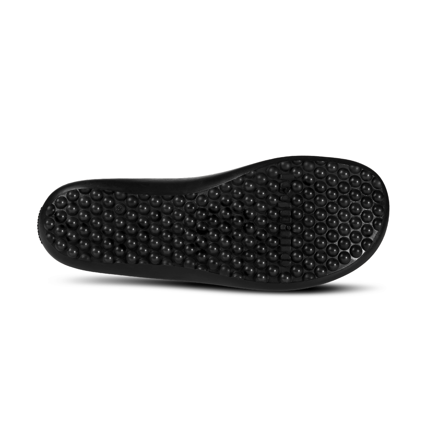 Barfußschuh mit flexibler Laufsohle und runden Profilnoppen, Ansicht von unten