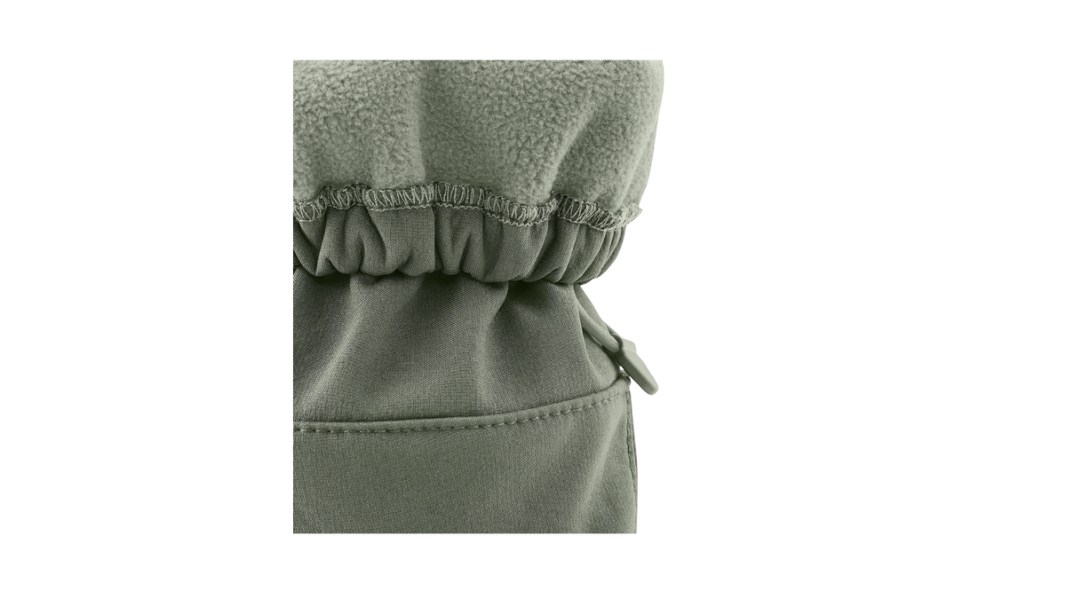 Barfußstiefel für Kinder, geschlossene Zehenpartie, geschlossener Fersenbereich, hoher Schaft mit Gummizug und Stopper, flache Sohle, Detailansicht Gummizug