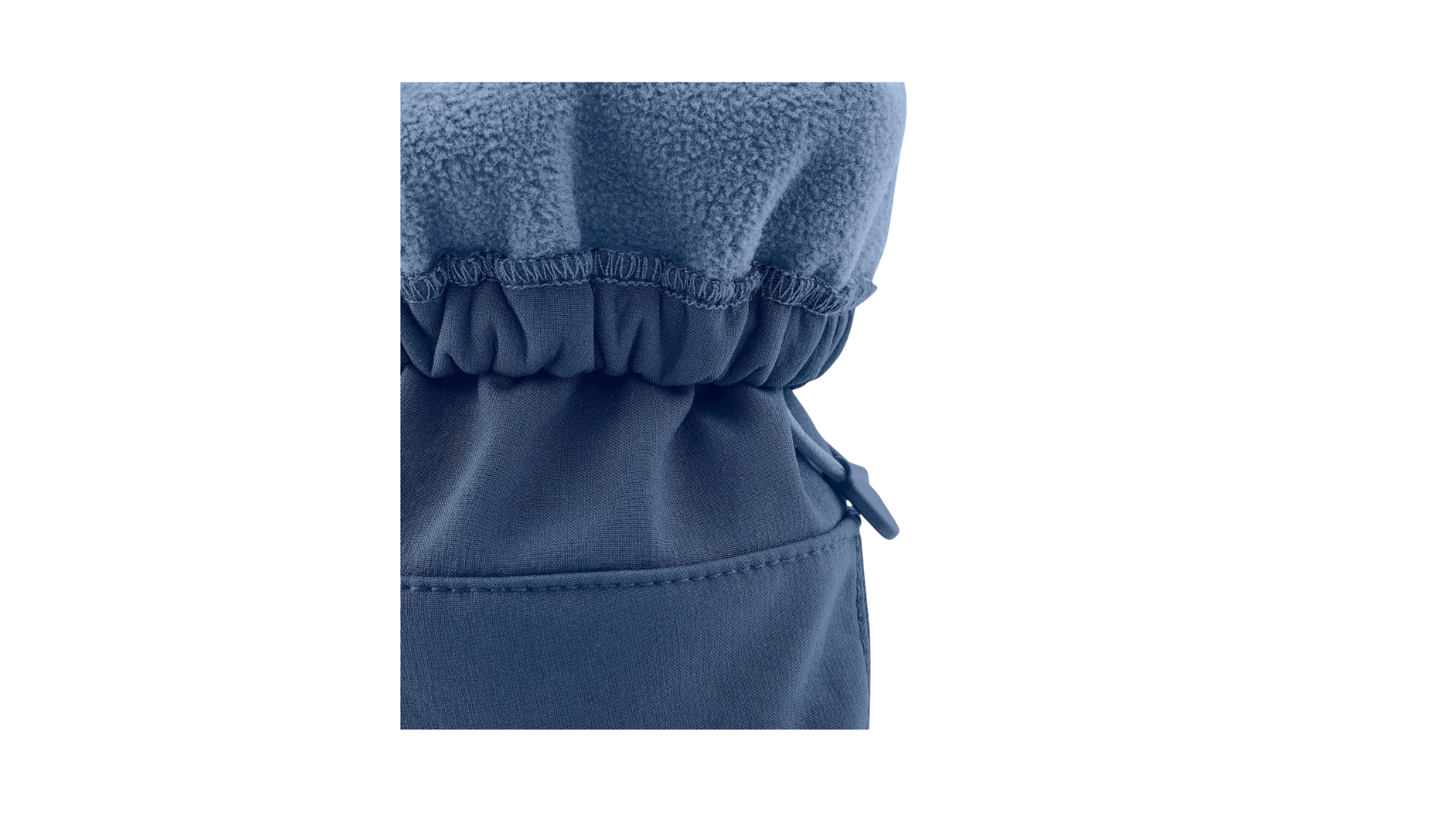 Barfußstiefel für Kinder, geschlossene Zehenpartie, geschlossener Fersenbereich, hoher Schaft mit Gummizug und Stopper, flache Sohle, Detailansicht Gummizug